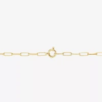 Womens 14K Gold 16 Inch Paperclip Chain Necklace