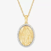 Womens 1/10 CT. T.W. Natural White Diamond 14K Gold Over Silver Oval 20 Inch Pendant Necklace