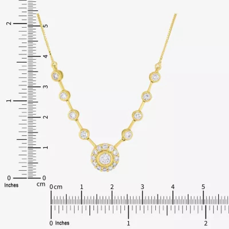 Womens 1/2 CT. T.W. Lab Grown White Diamond 10K Gold 18 Inch Pendant Necklace