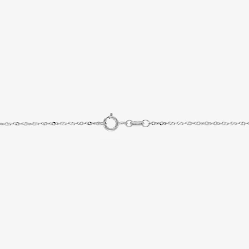 Womens Diamond Accent Lab Created White Opal Sterling Silver Butterfly 18 Inch Pendant Necklace