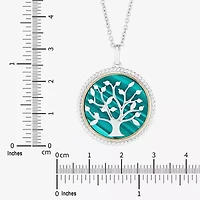 Womens Genuine Green Malachite 10K Gold 18 Inch Pendant Necklace