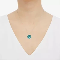 Womens Genuine Green Malachite 10K Gold 18 Inch Pendant Necklace