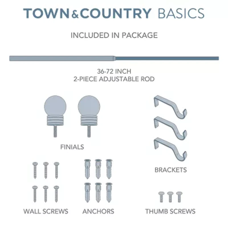 Town And Country Modern Sphere 1 Adjustable Curtain Rod
