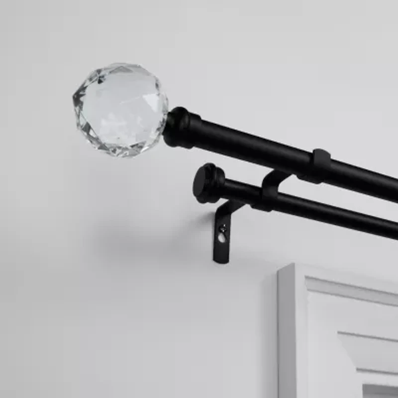 Exclusive Home Curtains Crystal Ball/Topper Double Curtain Rod