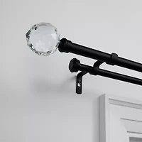 Exclusive Home Curtains Crystal Ball/Topper Double Curtain Rod