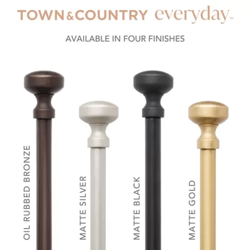 Town And Country Modern Rounded Cap 1 Adjustable Curtain Rod