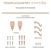 Town And Country Smooth Edge Cylinder 1 Adjustable Curtain Rod