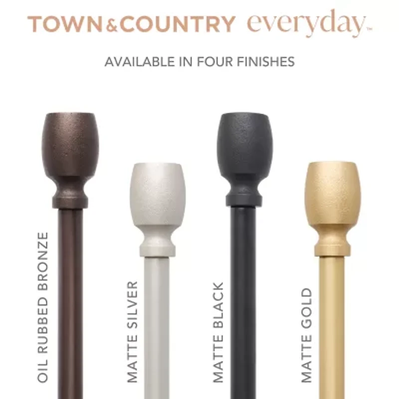 Town And Country Smooth Edge Cylinder 1 Adjustable Curtain Rod