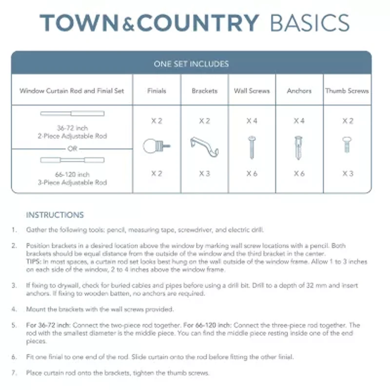 Town And Country Modern Sphere 1 Adjustable Curtain Rod