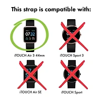 Itouch Air 3 44mm Extra Interchangeable Strap Unisex Adult Black Watch Band Ita3strrub44-003