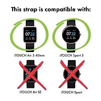 Itouch Air 3 40mm/Sport 3 Extra Interchangeable Strap Womens Pink Watch Band Itspv2strrub-0aa