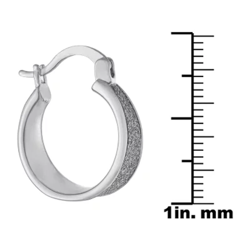 Silver Reflections Pure Silver Over Brass Hoop Earrings