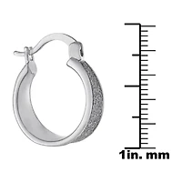 Silver Reflections Pure Silver Over Brass Hoop Earrings