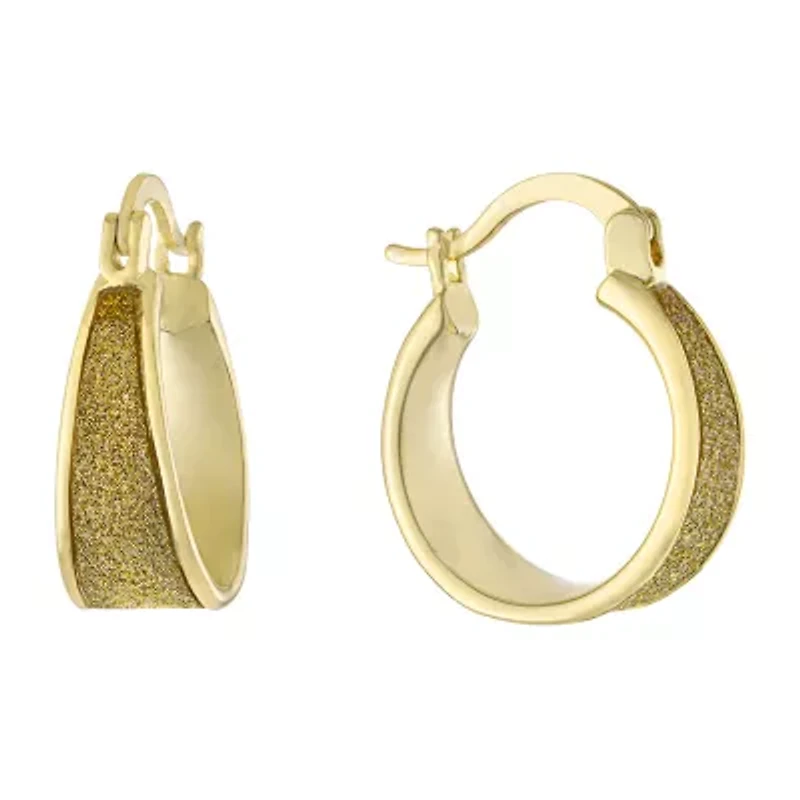 Silver Reflections 24K Gold Over Brass Hoop Earrings