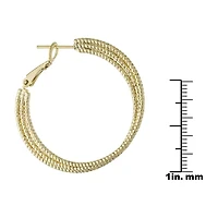 Silver Reflections 24K Gold Over Brass Hoop Earrings