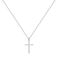 Silver Treasures Womens Sterling Silver Cross 16 Inch Pendant Necklace