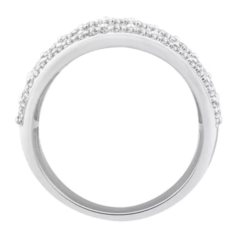 Womens 2 CT. T.W. Genuine White Diamond 10K White Gold Wedding Band