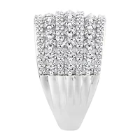 Womens 2 CT. T.W. Genuine White Diamond 10K White Gold Wedding Band
