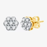 Diamond Blossom 1/2 CT. T.W. Natural White Diamond 10K Gold 7.1mm Stud Earrings