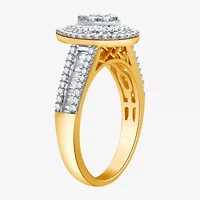 I Said Yes (H-I / I1) Womens 1 CT. T.W. Lab Grown White Diamond Sterling Silver or 14K Gold Over Pear Side Stone Halo Bridal Set