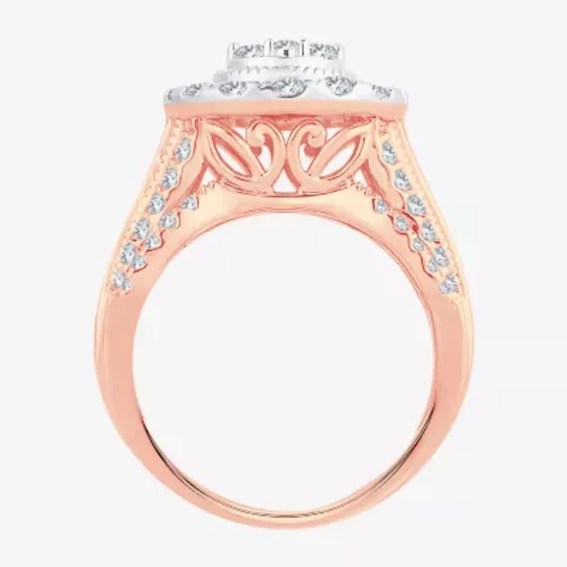 (H-I / SI1-SI2) Womens 2 CT. T.W. Lab Grown White Diamond 10K Gold Pear Engagement Ring