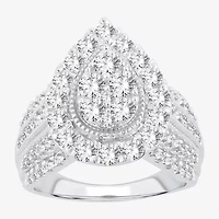 (H-I / SI1-SI2) Womens 2 CT. T.W. Lab Grown White Diamond 10K Gold Pear Engagement Ring