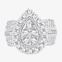 (H-I / SI1-SI2) Womens 2 CT. T.W. Lab Grown White Diamond 10K Gold Pear Engagement Ring