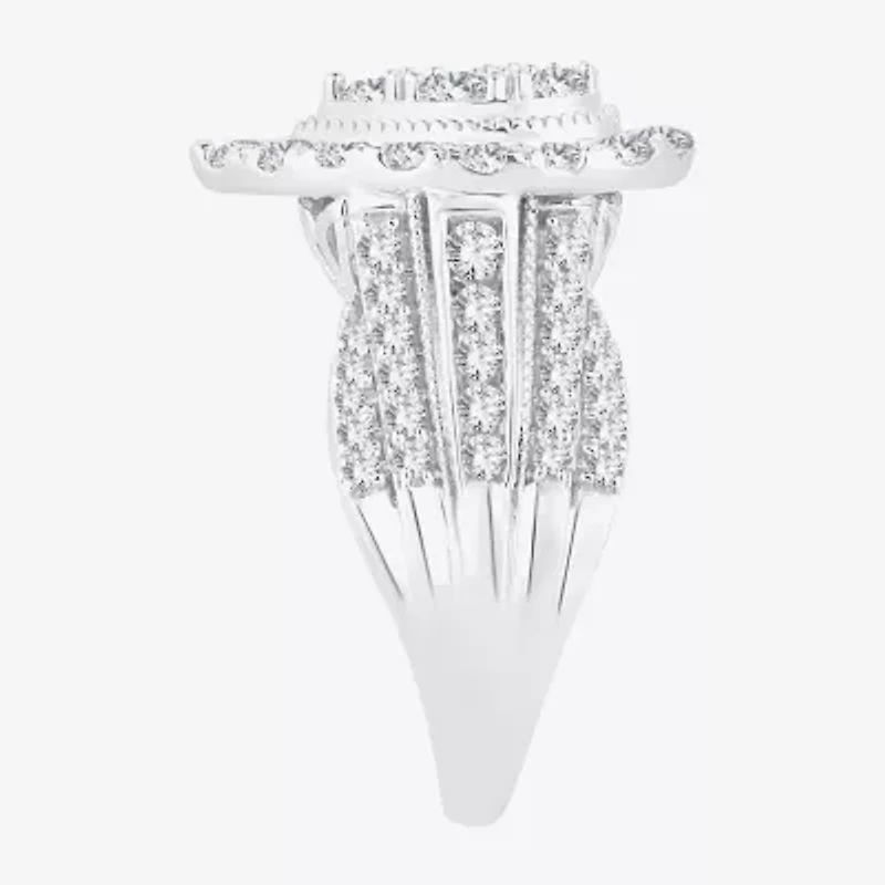 (H-I / SI1-SI2) Womens 2 CT. T.W. Lab Grown White Diamond 10K Gold Pear Engagement Ring