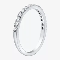 (H-I / Si2-I1) Womens 1 3/4 CT. T.W. Lab Grown White Diamond 10K Gold Cushion Side Stone Halo Bridal Set