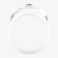 Mens Lab Created Blue Sapphire Sterling Silver Fashion Ring