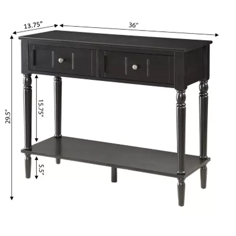 French Country 2 Drawer Hall Table with Shelf