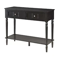 French Country 2 Drawer Hall Table with Shelf