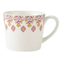 Distant Lands White/Pink Stoneware Coffee Mug