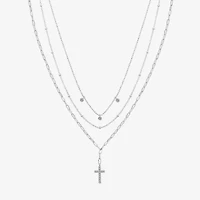 Gratitude & Grace Faith Trio Womens Crystal Cross 3-pc. Necklace Set