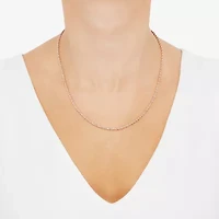 Unisex Adult 10K Rose Gold 18 Inch Rope Chain Necklace