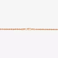 Unisex Adult 10K Rose Gold 18 Inch Rope Chain Necklace