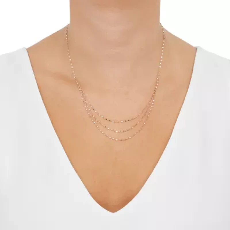 Gold Addiction Womens 14K Gold 17 Inch Link Necklace
