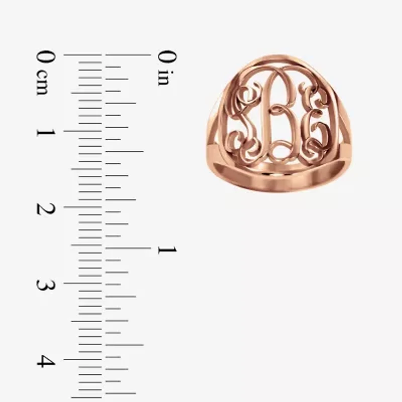 Personalized 18mm Vine Monogram Ring