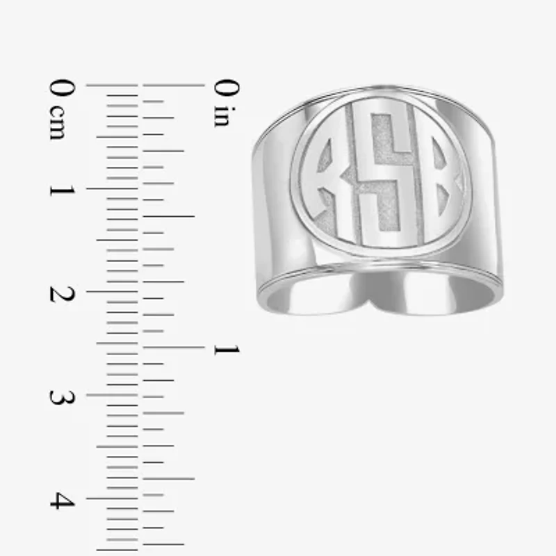 Personalized Circle Block Monogram Ring
