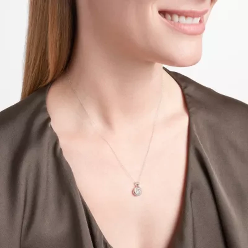 DiamonArt® Cubic Zirconia Love Knot Pendant Necklace & Earring Set