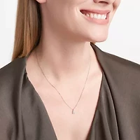 Womens Diamond Accent Cubic Zirconia Sterling Silver Round 18 Inch Pendant Necklace