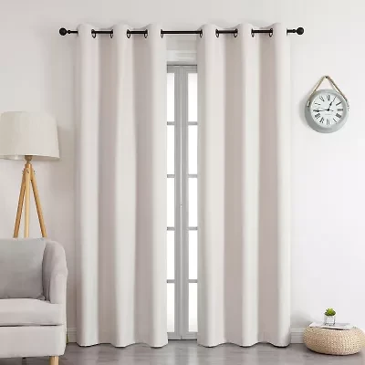 Max Blackout Emerson Solid Grommet Top 100% Single Curtain Panel
