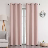 Max Blackout Emerson Solid Grommet Top 100% Single Curtain Panel