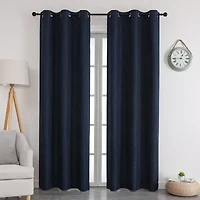 Max Blackout Emerson Solid Grommet Top 100% Single Curtain Panel