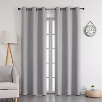 Max Blackout Emerson Solid Grommet Top 100% Single Curtain Panel