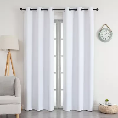 Max Blackout Emerson Solid Grommet Top 100% Single Curtain Panel