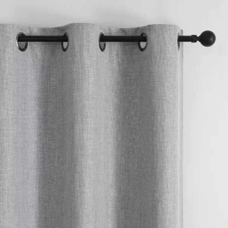Max Blackout Emerson Solid Grommet Top 100% Single Curtain Panel