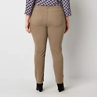 Liz Claiborne Womens Plus Stretch Fabric Mid Rise Skinny Fit Slim Jean