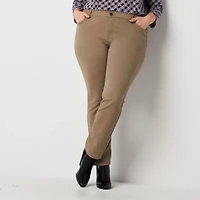 Liz Claiborne Womens Plus Stretch Fabric Mid Rise Skinny Fit Slim Jean