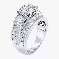 Love Lives Forever (I / I1) Womens 2 CT. T.W. Lab Grown White Diamond 10K Gold Round 3-Stone Engagement Ring
